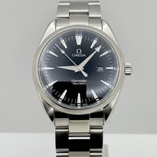 Omega Seamaster Aqua Terra Quartz Watch 2517.50 39mm Black Dial