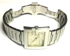 GUCCI 108 "G" WATCH Women's Swiss Made Silver Floral Dial Stainless Case & Band