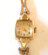 Vintage 10K Yellow Gold Woman's Hamilton Wrist Watch 17 J   750 Movement