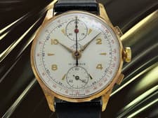 SOLIX Chronograph Venus170 GP/SS Silver Dial Manual Wind 32.5mm 17J Vintage Men'