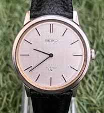 SEIKO Chariot 24J Hand-wound Vintage Men's Watch 1.5in Silver SS
