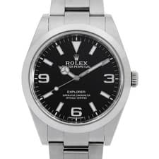 ROLEX Explorer I Late Model White 369 214270 black Random Number second hand...