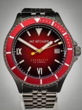 James McCabe Legacy Men's Diver Automatic JM-1045-07 41mm Red Dial SS 10ATM