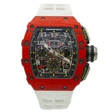 Richard Mille RM11-03 Red FQ TPT 2019 B&P Flyback Chrono w. White & Red Straps