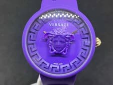 Versace Medusa Pop Purple Watch VE6G00823 Quartz Silicone Band Mens Edition