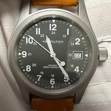 Hamilton Khaki Field H694190 Black Dial Manual Men's Watch Used Working #54
