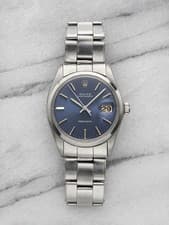 Vintage 1968 Rolex Oysterdate Precision 6694 Steel Manual Blue Index 34mm