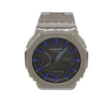 CASIO Solar watch G-SHOCK Analog Stainless steel BLK SLV