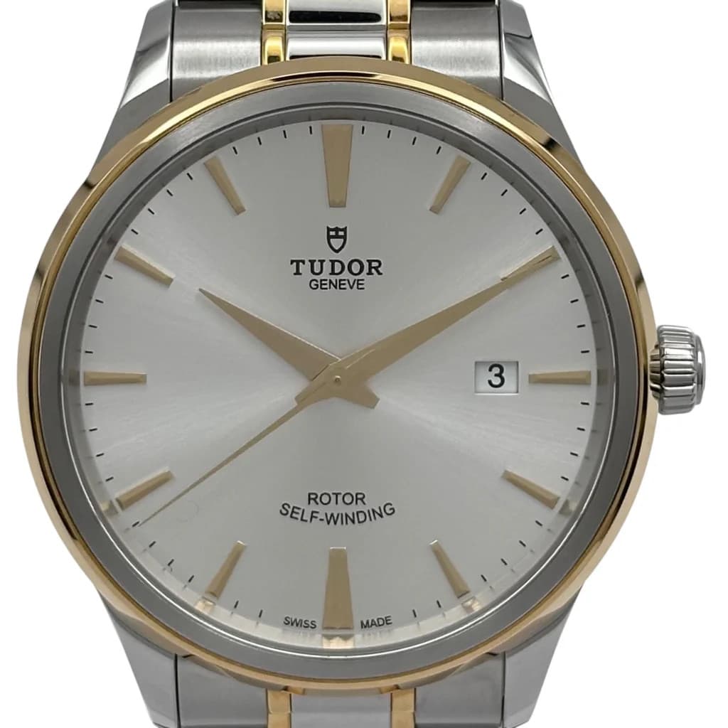 Tudor Style 12703 Silver Gold/Stainless Steel Mens Watch Automatic Date #OK1406