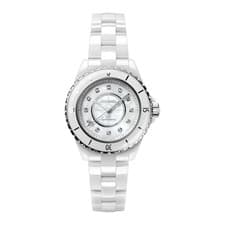 Chanel J12 H10472 MOP Dial Ceramic & Steel Automatic Women's Watch Box & Papers