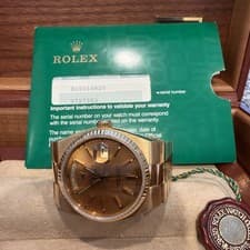 ROLEX 18k Oyster Quartz Day-Date Ref 19018 w/ Orig 18k Bracelet, Box, & Papers