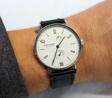 💥Nomos TANGENTE Manual DATE Watch STAINLESS 35mm POWER RESERVE Box & Papers  💥