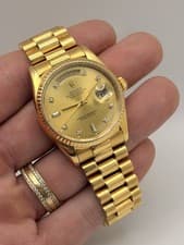 Rolex Day Date 36 Champagne Diamond Dial on President 18238