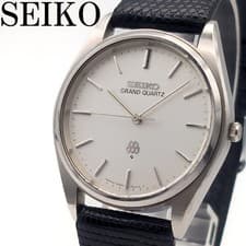Seiko Grand Quartz 9940-8000 Men's Watch Silver Black Japan