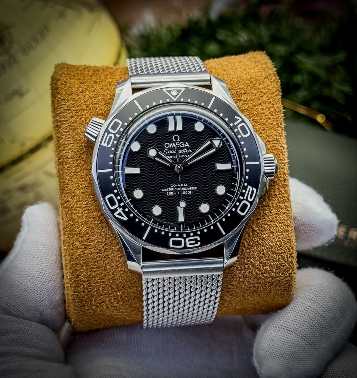 OMEGA Seamaster Diver 300M Black Wave Mesh 210.30.42.20.01.010 -B+P- MSRP $7,300