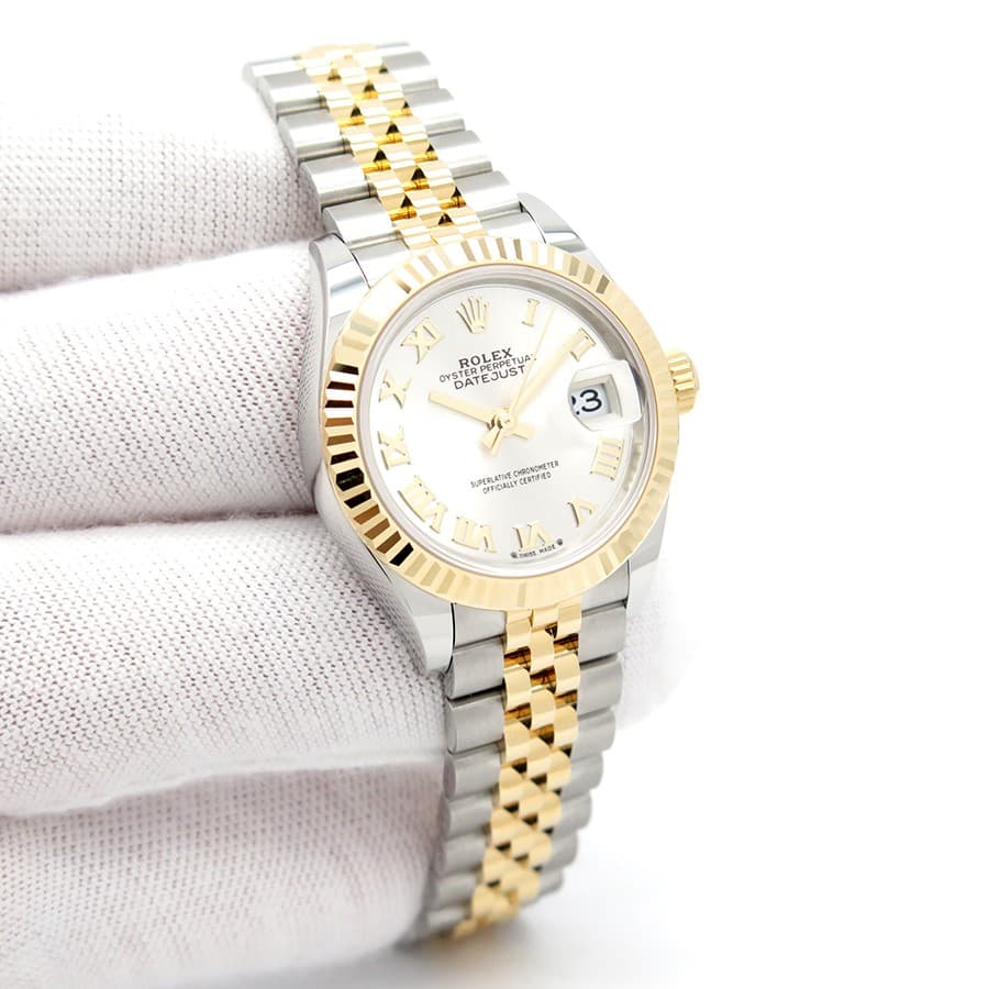 Rolex 279173 Datejust 18K/SS with Silver Roman Dial on Jubilee