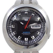 Seiko 5 Five Sports Reissue Model Automatic Men s Watch Black Dial  SS Bracelet