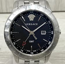 Versace Universe GMT WR 3ATM VEBK Quartz Analog Wristwatch Case Size 43mm Used