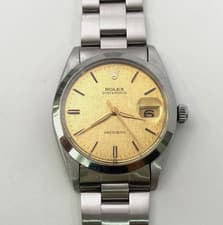 Rolex Oysterdate Precision 6694 Gold Linen Dial 1967 34mm Thick Bracelet