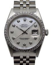 Rolex Gents Datejust  16014 36MM, White Gold Steel, Custom Diamond Dial & Bezel