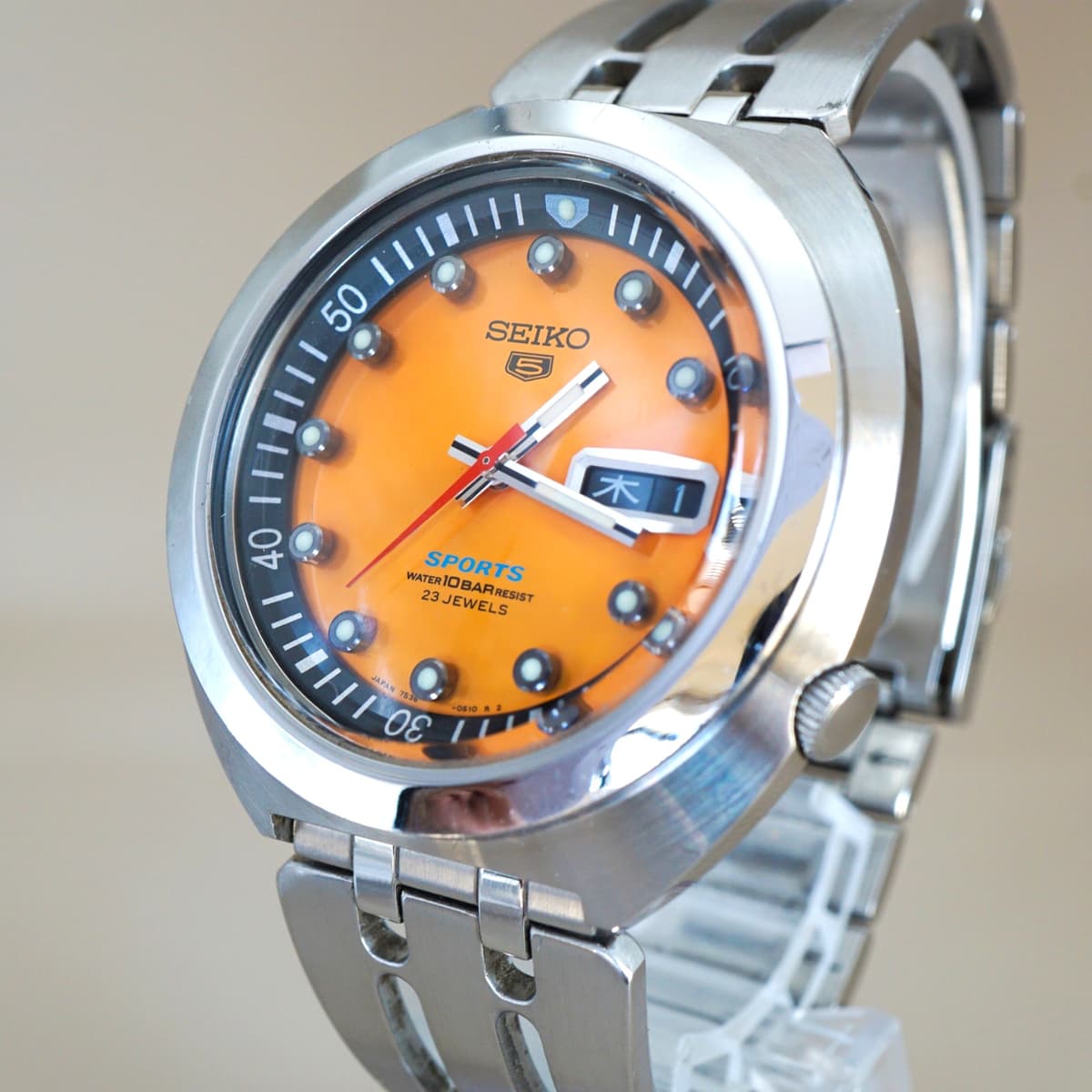 Seiko 5 sports Sushi Roll 7S36-0060 SBSS009 Automatic Men's Watch 42mm Orange