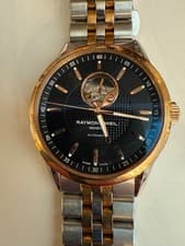 Raymond Weil 2710 Freelancer Two Tone Steel 42 mm Skeleton Automatic Wrist Watch