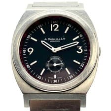 Alfred Dunhill Small Second Quartz Watch Mens Vintage Silver wrist 18cm