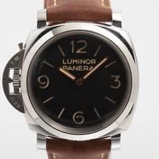 Panerai Luminor 1950 Left Hand PAM00557 SS SS & Leather Stem-winder black dial