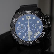 Bulova UHF 262 kHz Sea King 98B243 chronograph dive watch 300M sappire 48mm