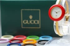 Box Papers [Near MINT] GUCCI 11/12 Change Bezel 11 Colors Womens Qz Watch JAPAN