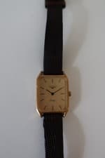 Vintage Gold Longines Men's Tank Watch - gold dial - New battery runs well