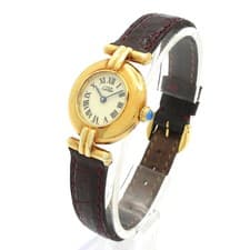 CARTIER Must Colisee Vermeil Wristwatch Quartz Gold Plated Silver 925 W1000653