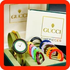 BOXED [MINT] GUCCI Change Bezel 11/12.2 12 colors Complete Bracelet Women Watch