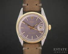 1978 Rolex Datejust Stainless Two Tone 1601 Slate Ghost Dial Mens Watch p23295