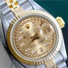 Rolex Datejust Two-Tone Champagne Diamond Dial 14KY Steel Jubilee Watch 26mm