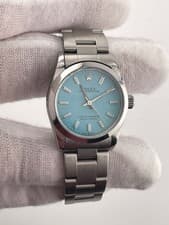 Rolex Midsize 31mm Custom Tif Blue Dial Watch 77080 Serviced