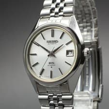 [N MINT] Vintage King SEIKO 5625-7110 KS Hi-Beat Silver Men's AT Watch JP U774