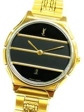 Yves Saint Laurent Border Quartz Watch Working