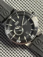 Oris Aquis Titan Small Second Black Rubber Strap Automatic Mens Watch 7664 BOX