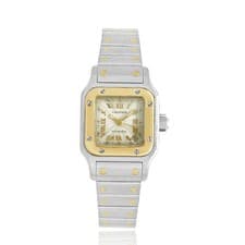 Cartier Stainless Steel and 18 Karat Yellow Gold Santos Galbee 24mm
