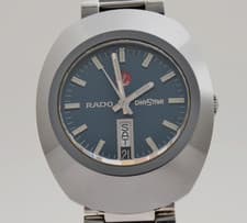 Vintage【NEAR MINT】RADO DiaStar 636.0308.3 Navy Blue Dial Baton No Dia Mens Watch