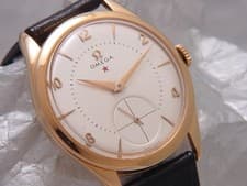 18K Gold Omega Teddington "Red Star" Watch Manual Wind 35.6mm Bezel