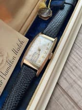 Hamilton Curvex 10K Gold Filled Manual Wind Watch Small Seconds 1940s USA Box