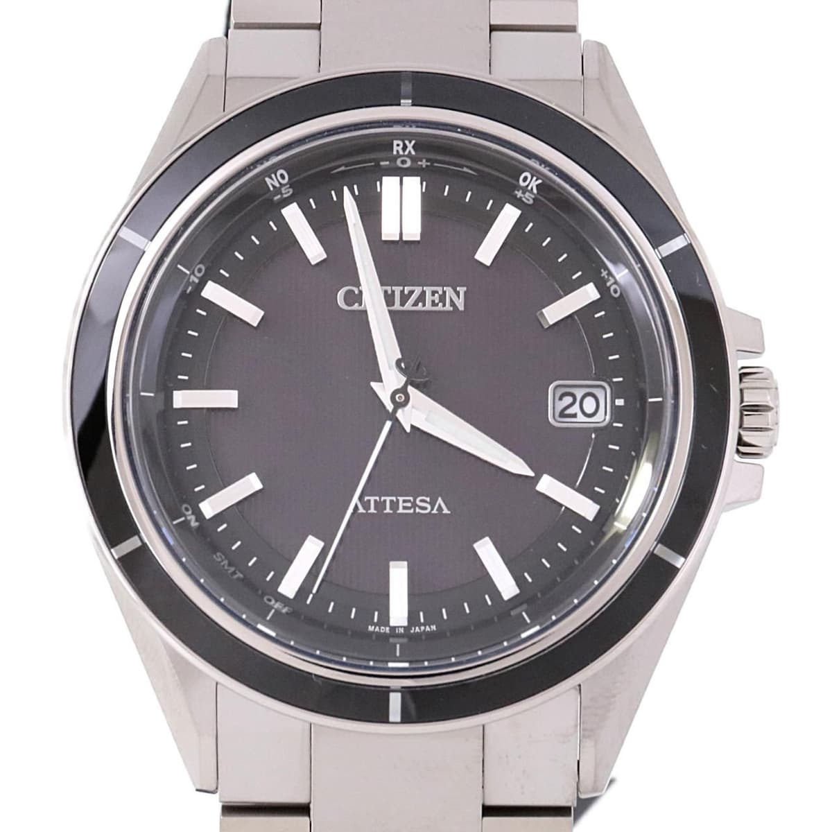 New Citizen ATESSA Radio-Controlled Watch H128-001R701/CB3030-76E TI Solar