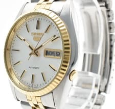 SEIKO 5 7009-3110 Silver Dial Analog DayDate Mens WATER RESISTANT Vintage japan