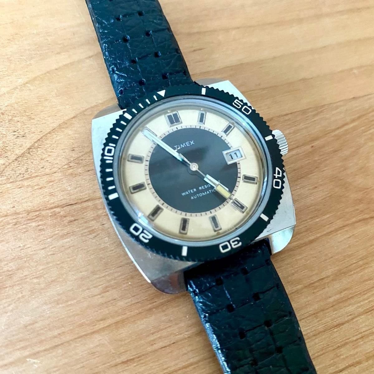 Exc+5 TIMEX 1970s Vintage Automatic Diver Watch With Tag Rare Workin Unused