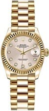 Rolex Lady-Datejust President 26mm Pink Diamond Dial Gold Women's Watch 179178