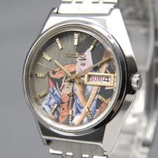 CLA'd Vintage 1973 [N MINT] SEIKO Lord Matic 5606-7310 36mm UKIYOE AT Mens Watch