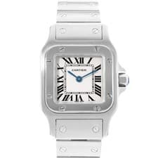 Cartier Santos Galbee W20056D6 1565 24mm Silver Dial Steel Ladies Watch 2010