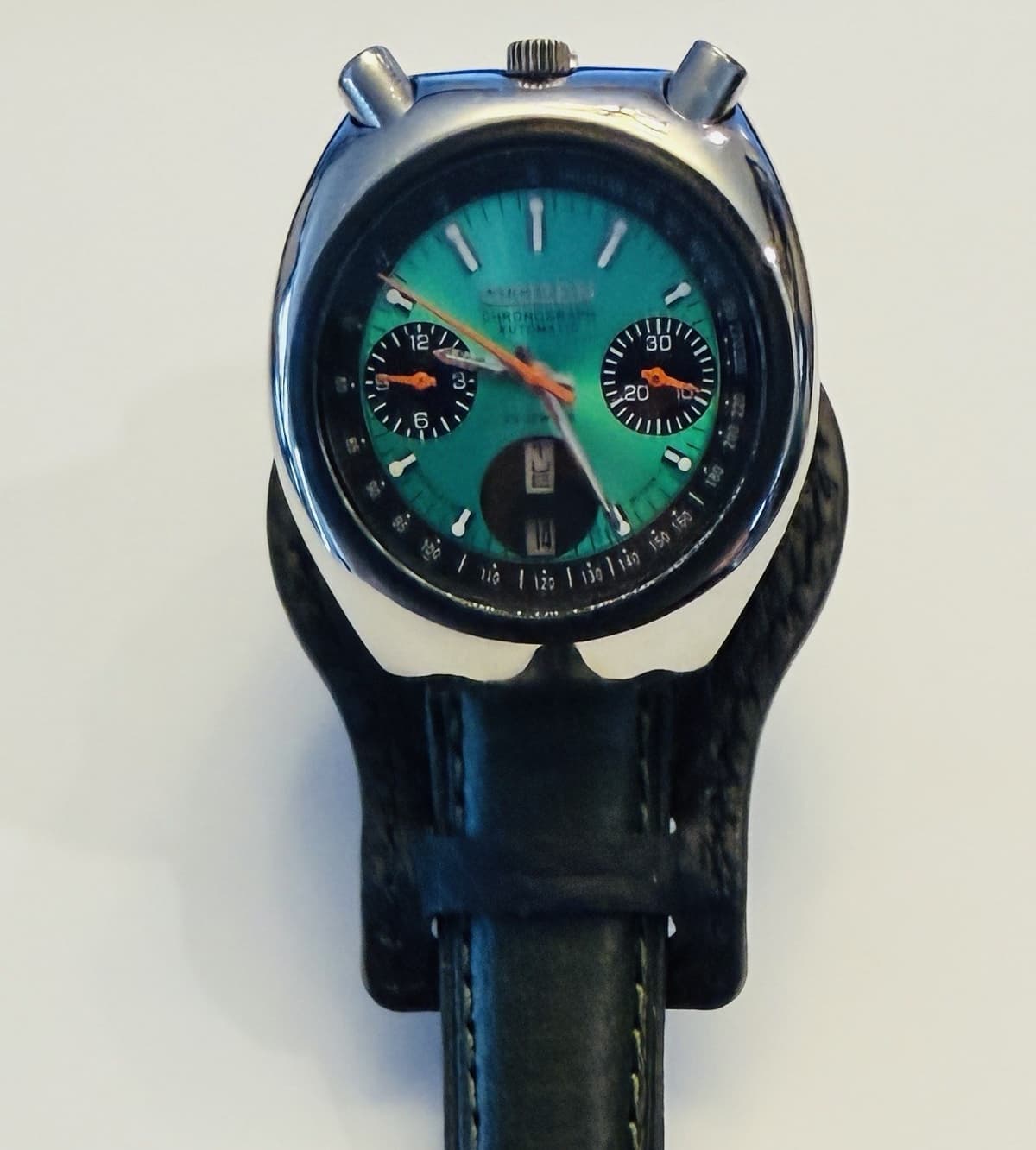 Citizen 8110 a automatic bullhead watch GREEN  DIAL